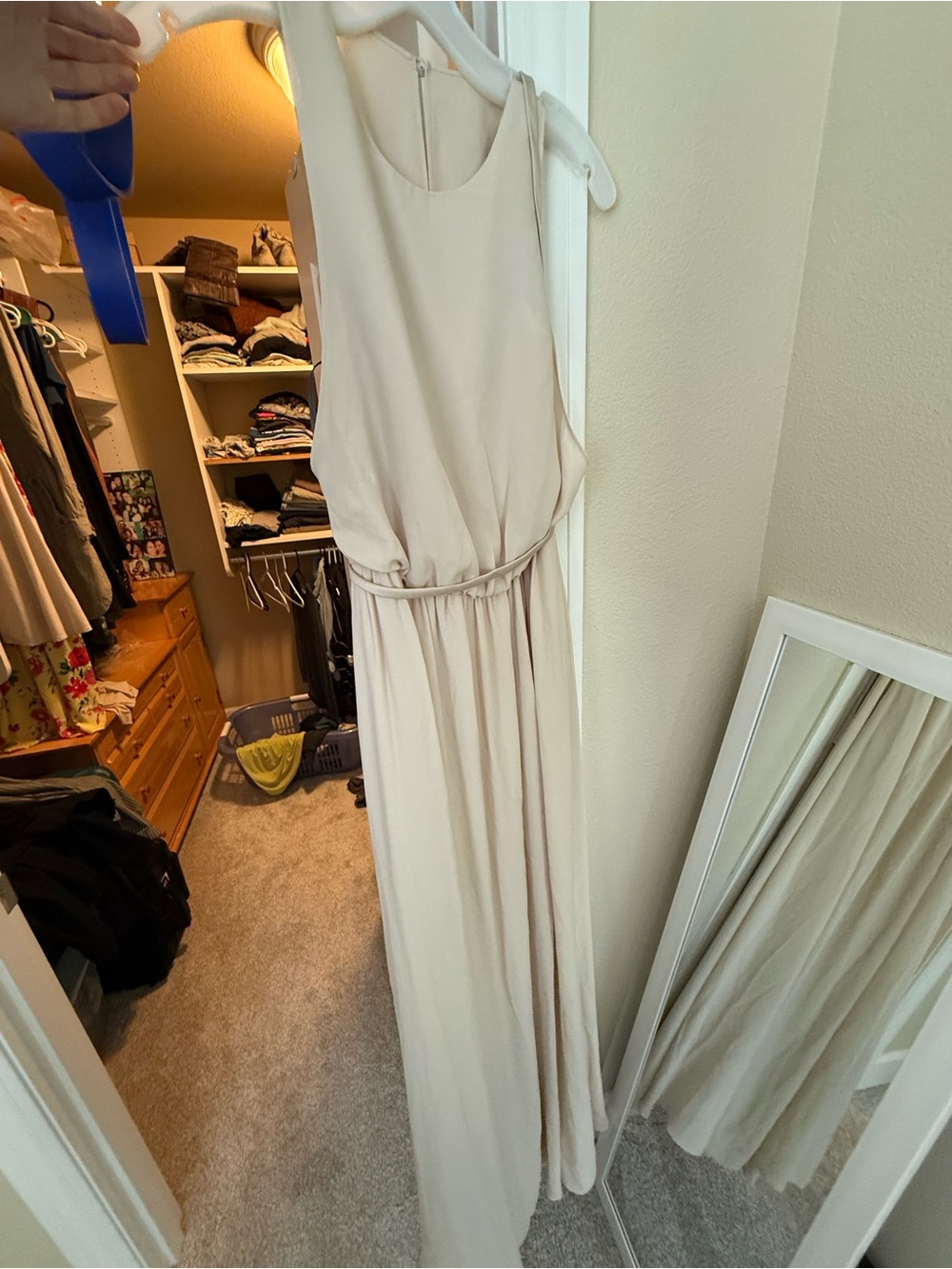 White by Vera Wang Cream Sleeveless Maxi Dress